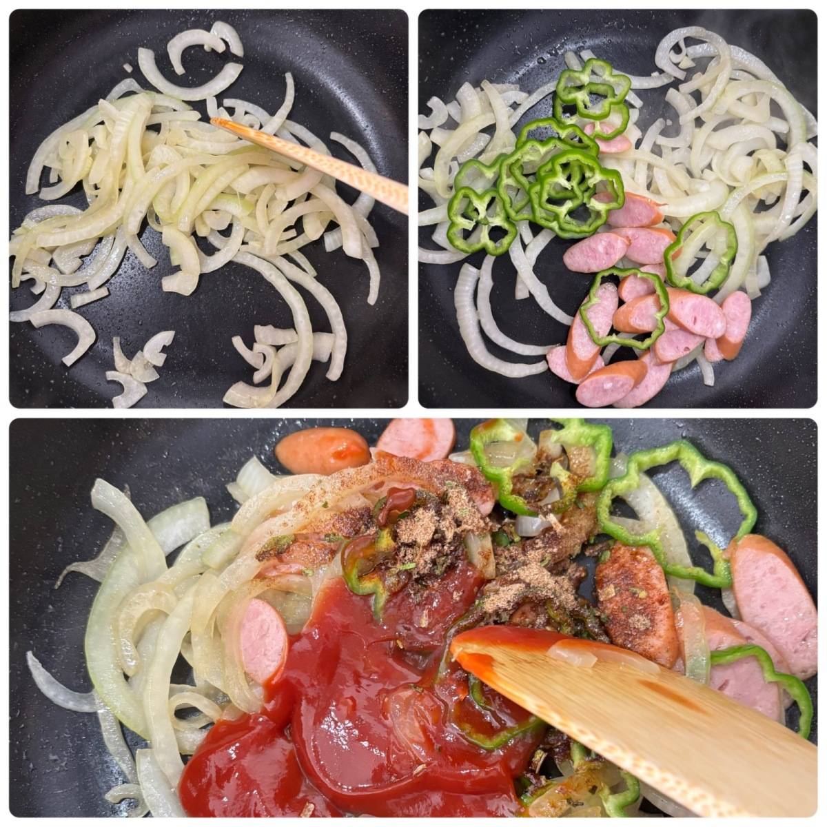 サッポロ一番公式の「昭和を味わうナポリタンラーメン」のレシピ