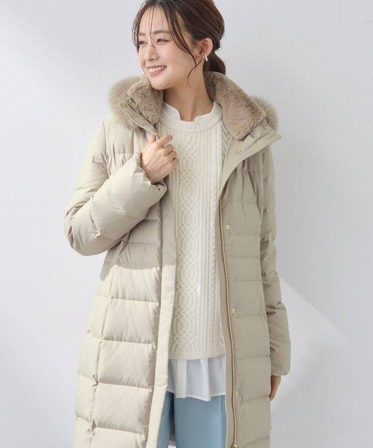 INDIVI ロング丈リサイクルダウンコート