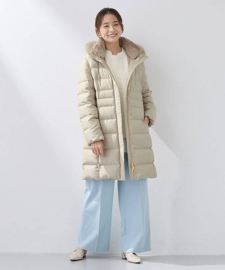 INDIVI ロング丈リサイクルダウンコート