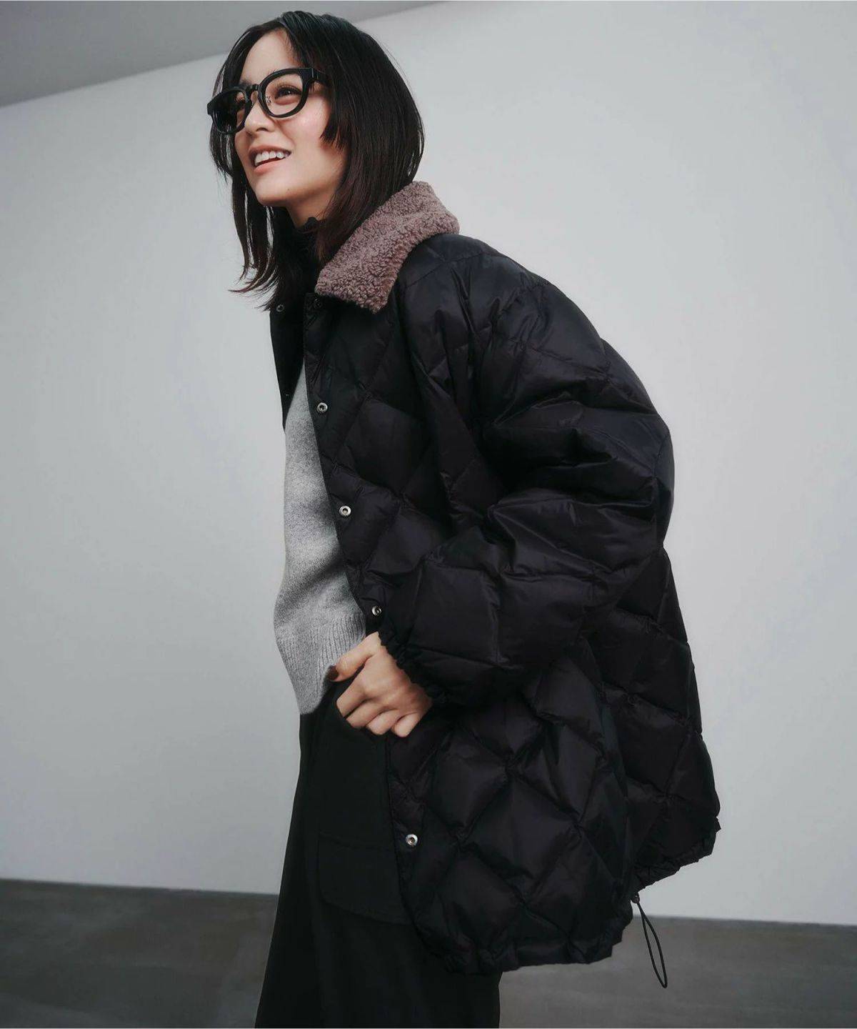 UNFILO TAIONコラボ ボア襟 リバーシブルダウン