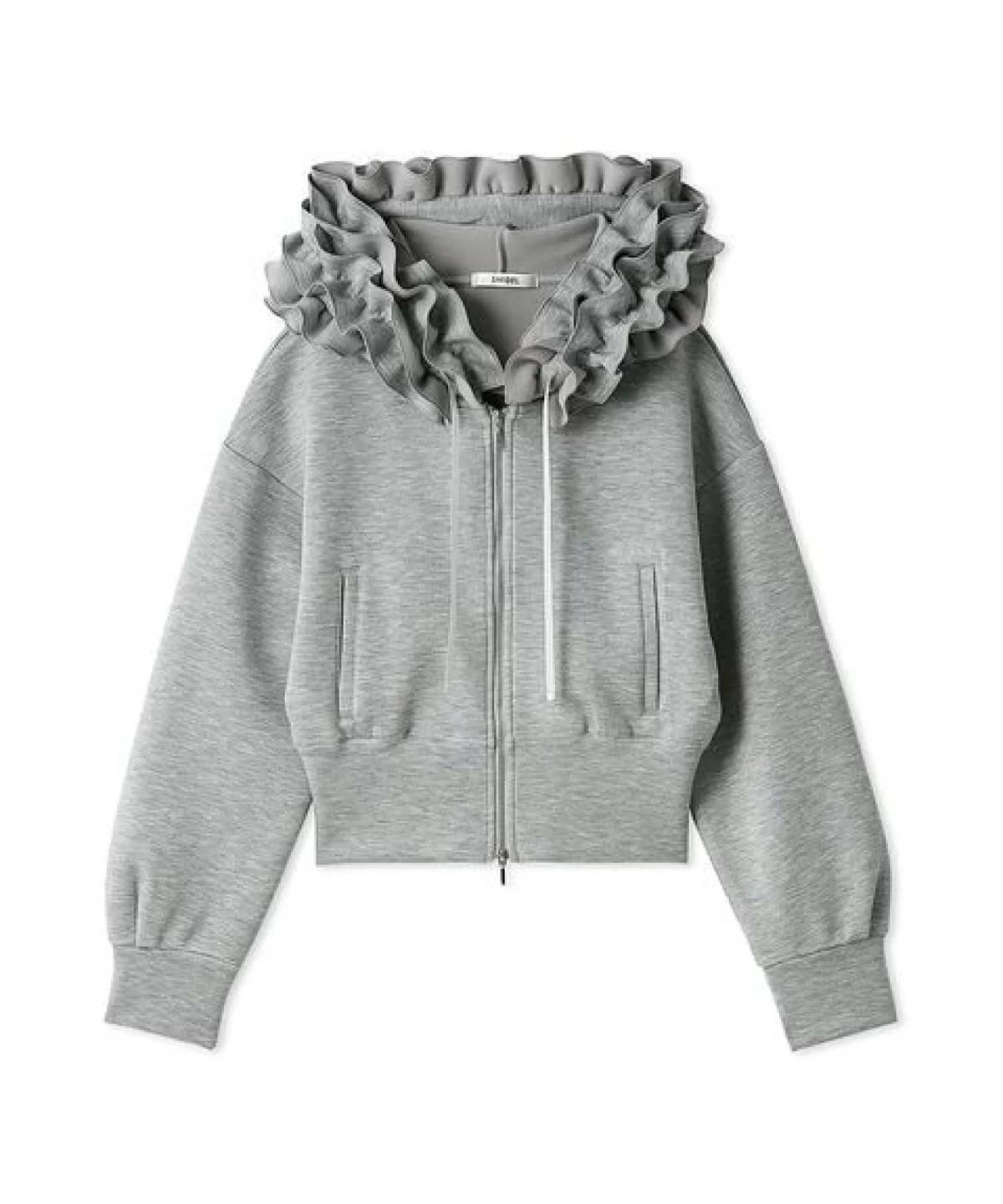 SNIDEL フリルショートジップパーカー