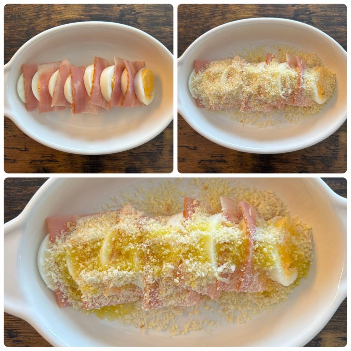 JA全農公式の「ゆでたまごのチーズパン粉焼き」のレシピ