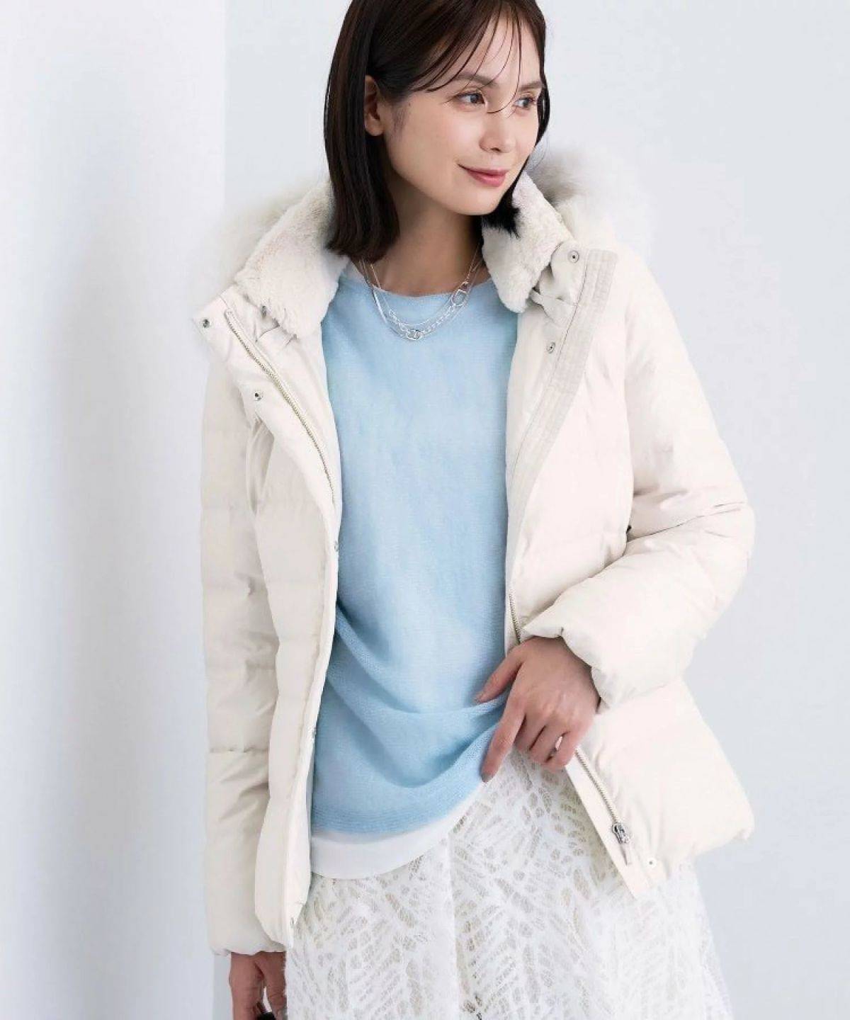 INDIVI ショート丈リサイクルダウンコート