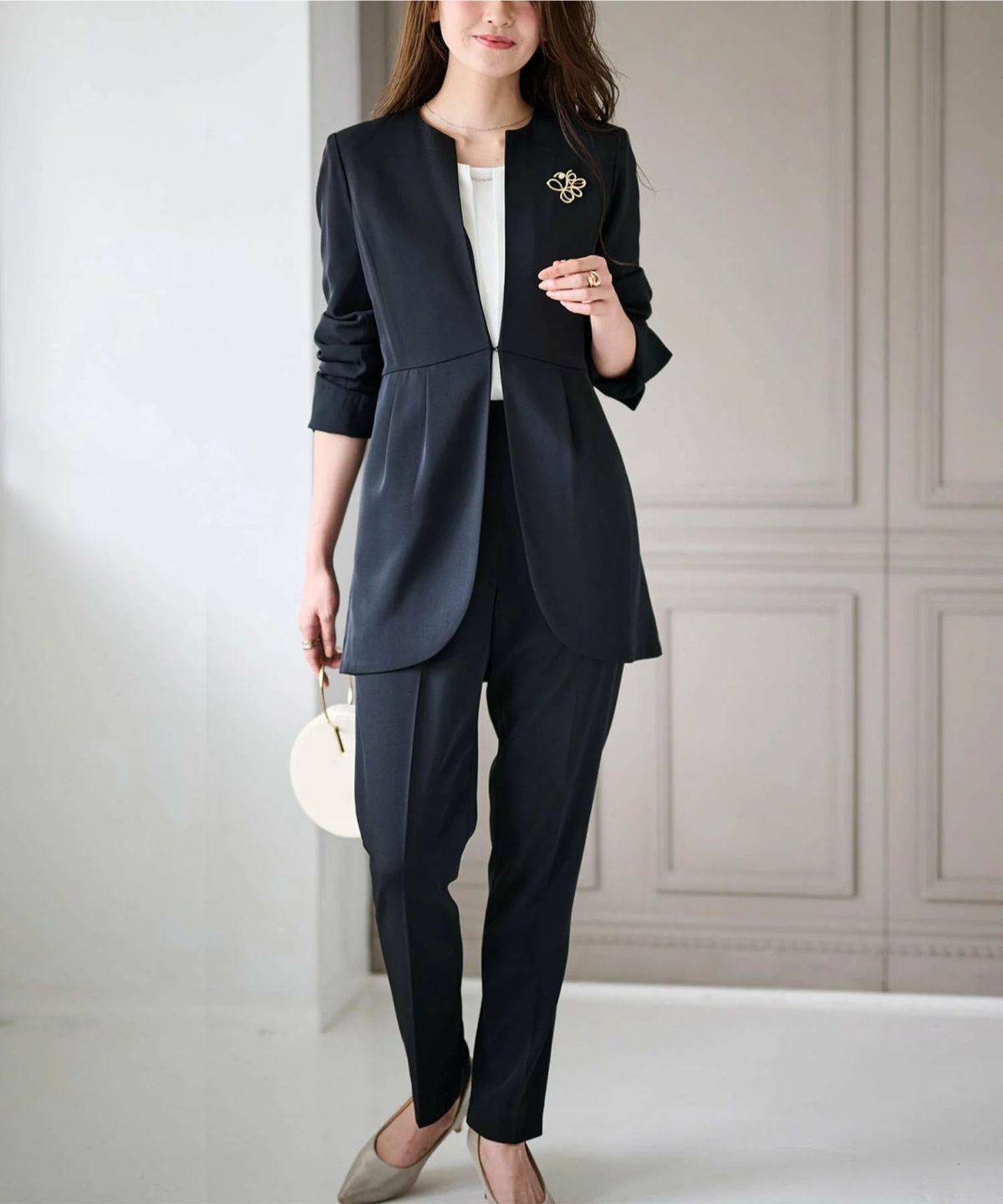 Ranan <2点セット>ラウンドヘムジャケットセットアップ