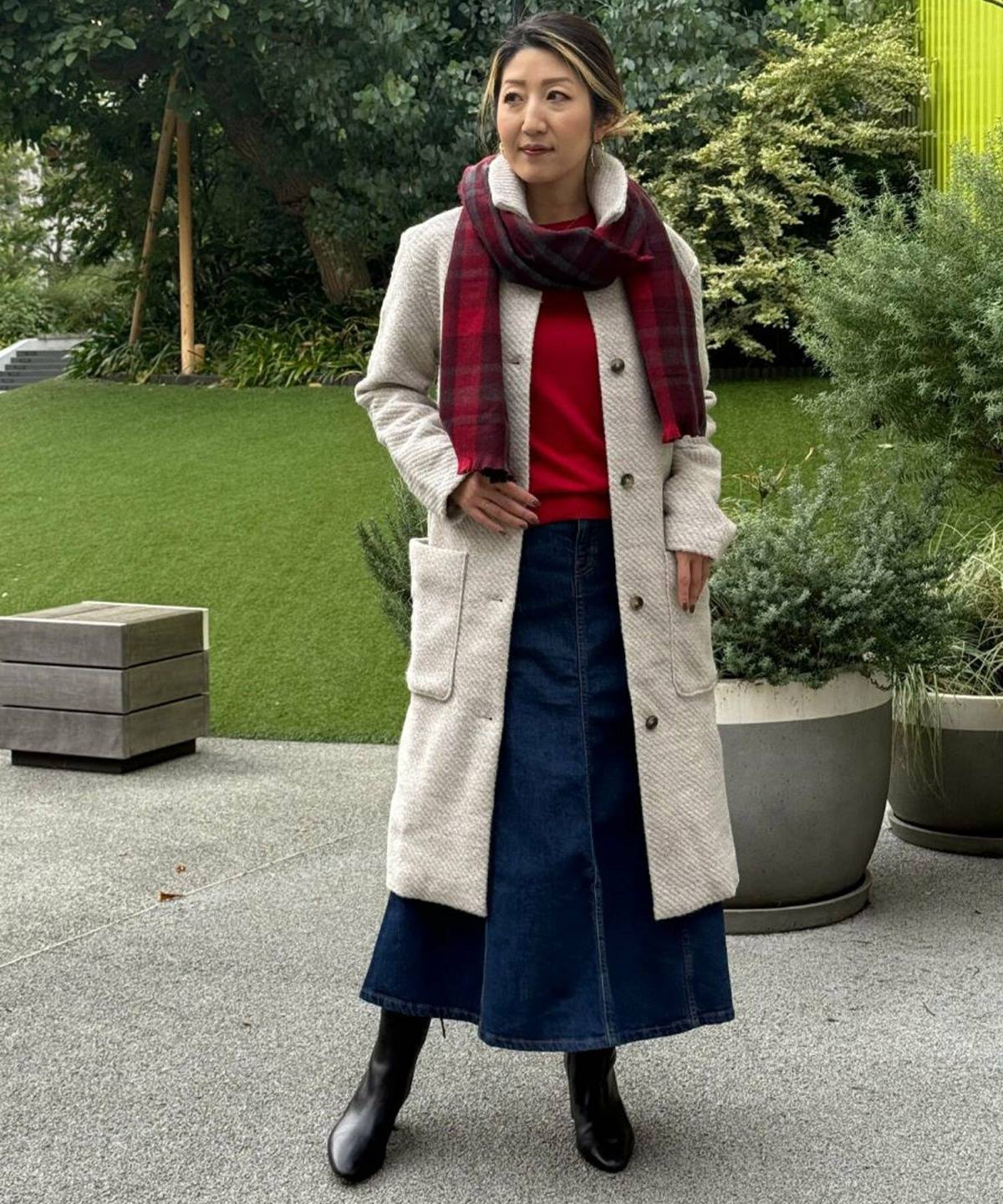 2月の京都向けスカートコーデ