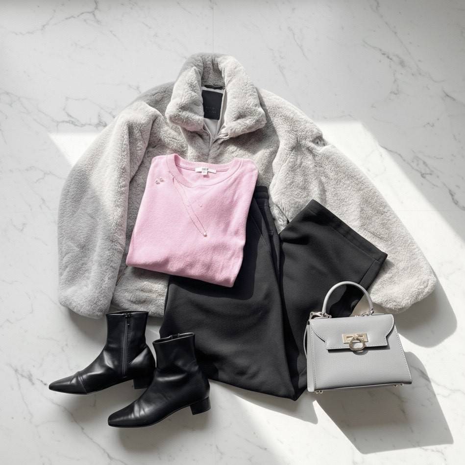 UNIQLOのスウェットワイドパンツコーデ