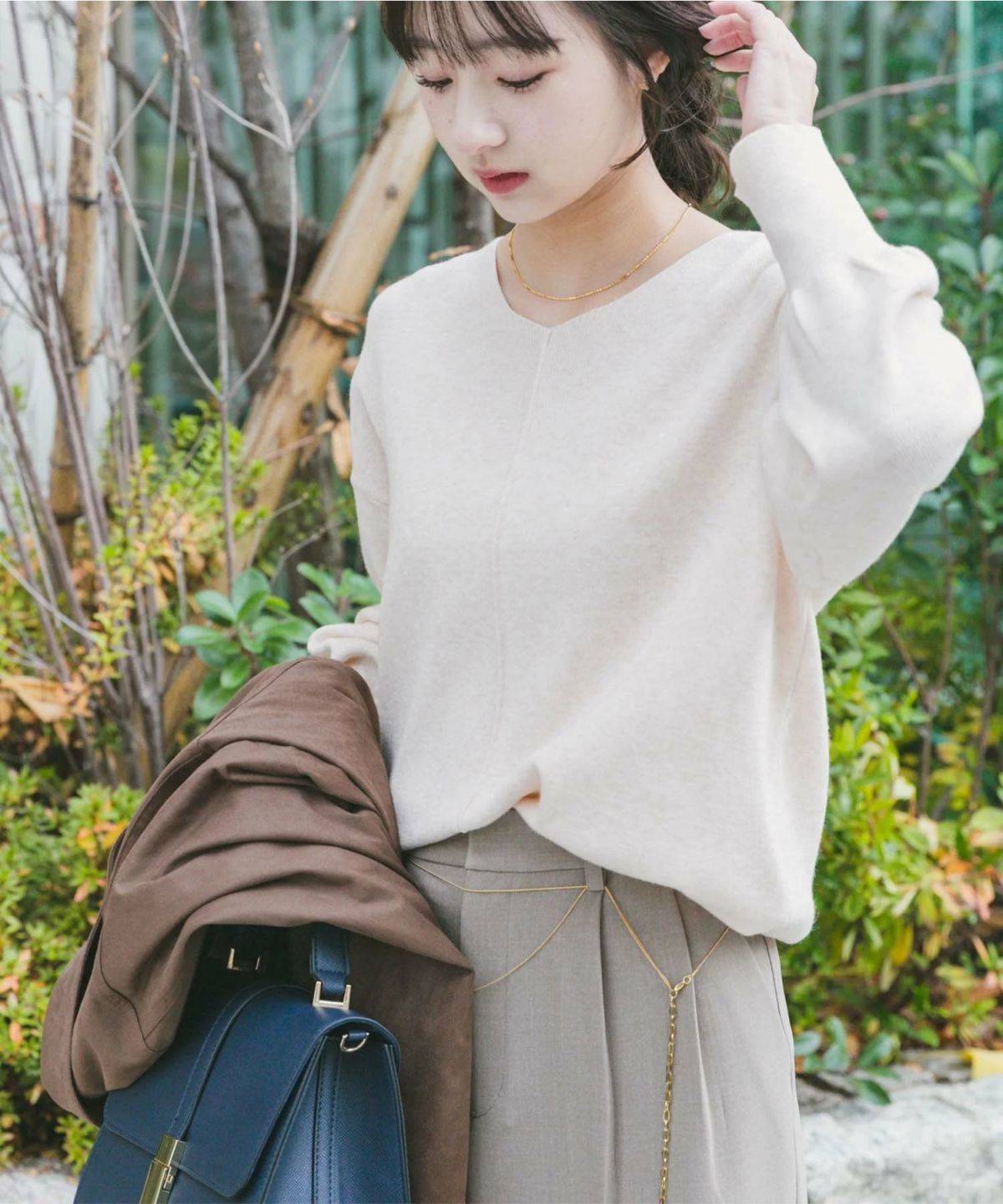 URBAN RESEARCH ITEMS 『洗濯可』アウトリンキングVネックニット