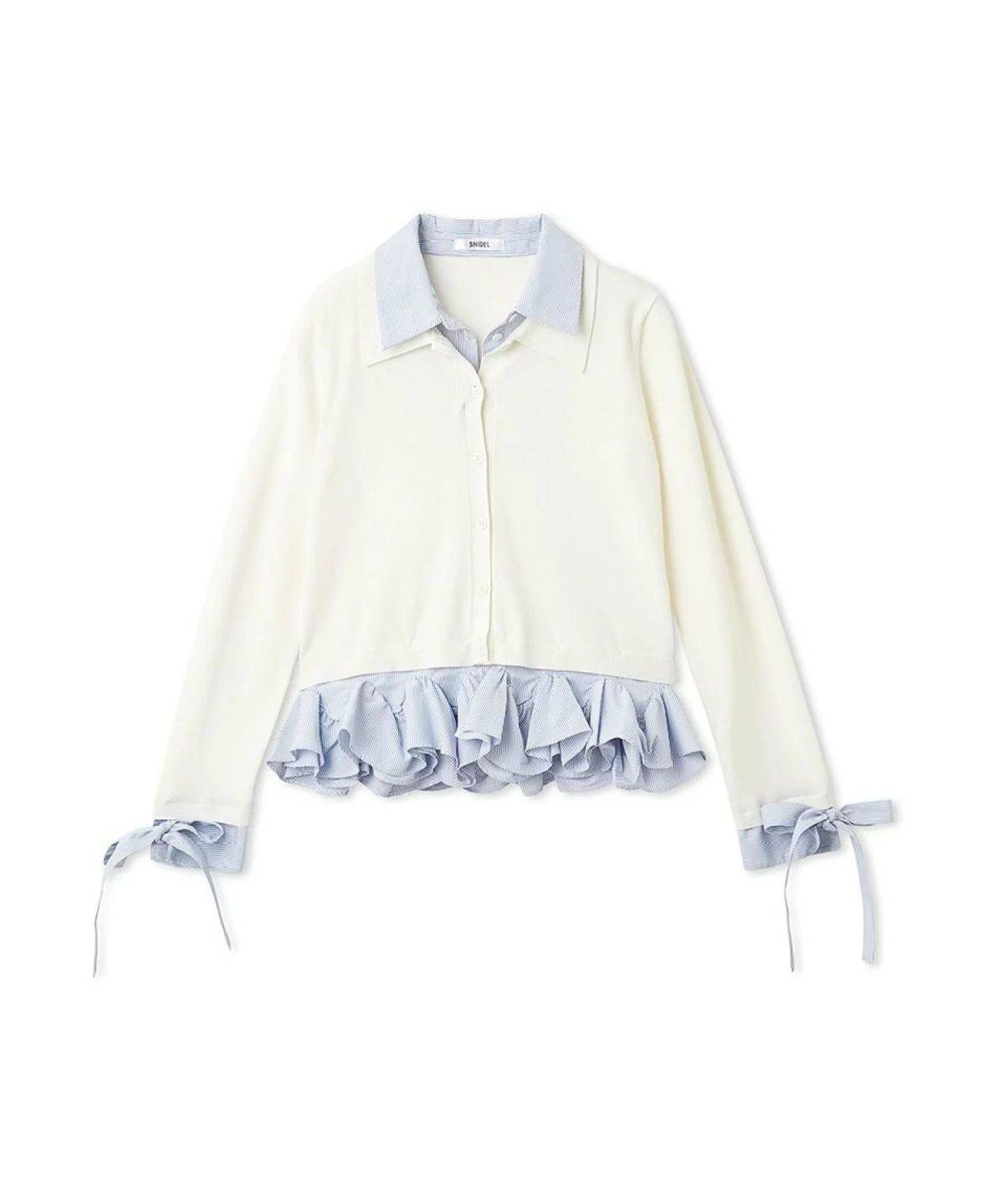 SNIDEL シャツドッキングヘムボリュームニットプルオーバー