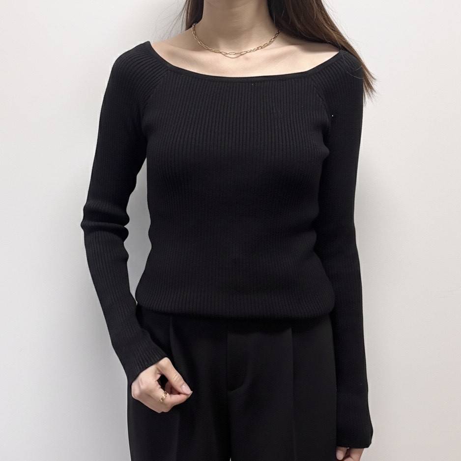  etoll. ボートネックリブニット