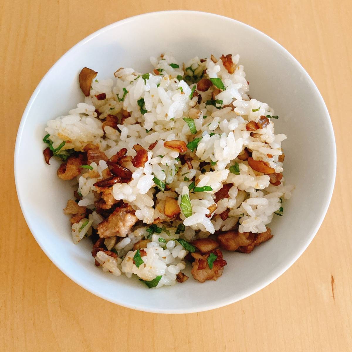 JAグループ公式の「豚肉、きのこ、シソの混ぜご飯」のレシピ