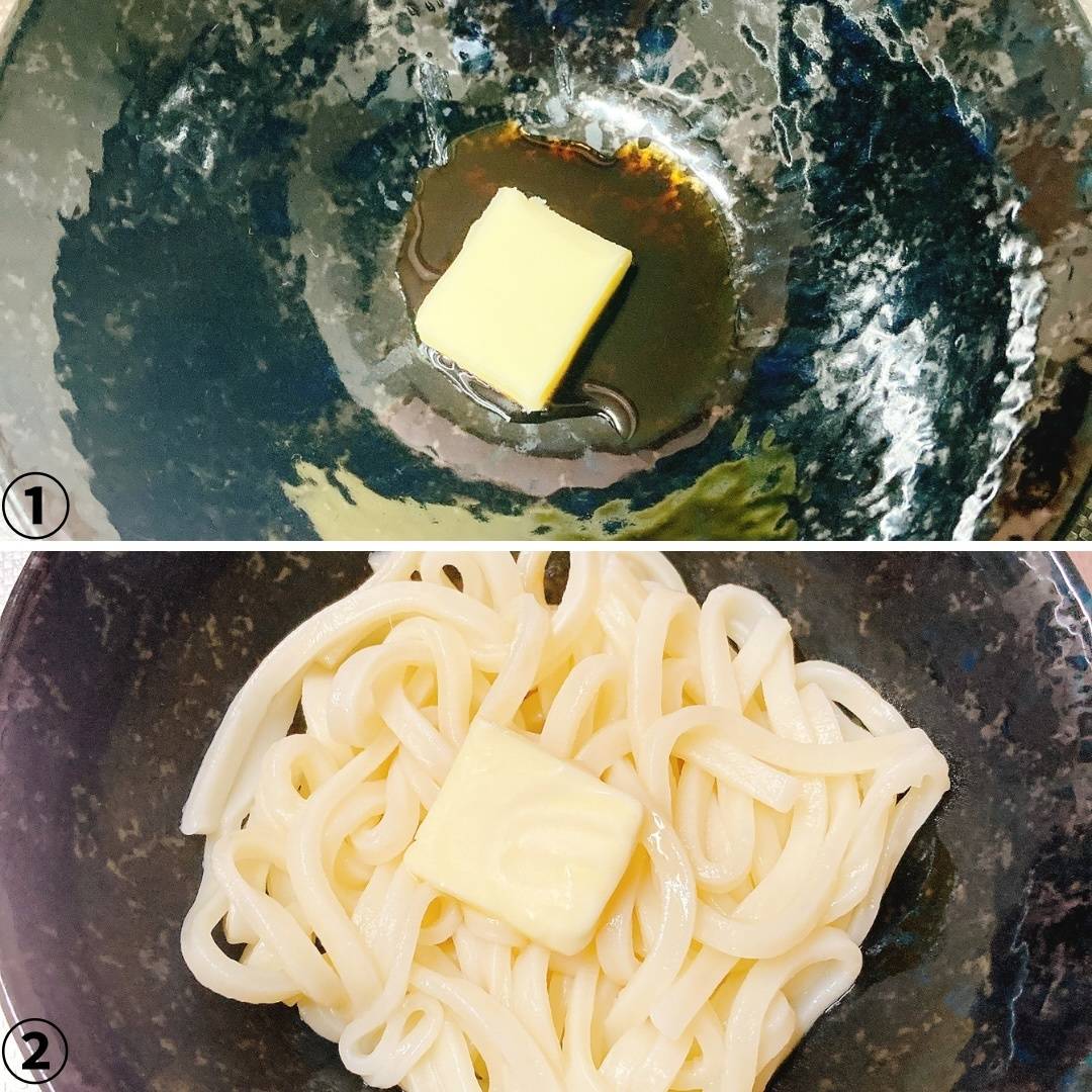 テーブルマーク公式の「めんつゆバターうどん」のレシピ