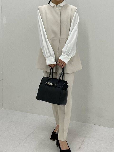 【セットアイテム】『WEB/一部店舗限定』ペプラムジレ+テーパードパンツ