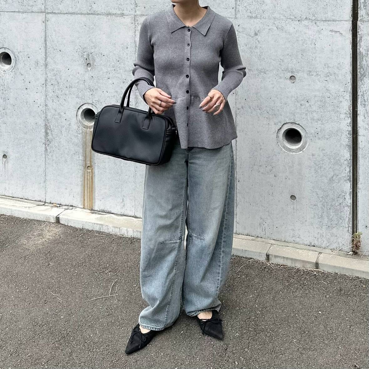 ペプラムカーディガンを合わせる♪