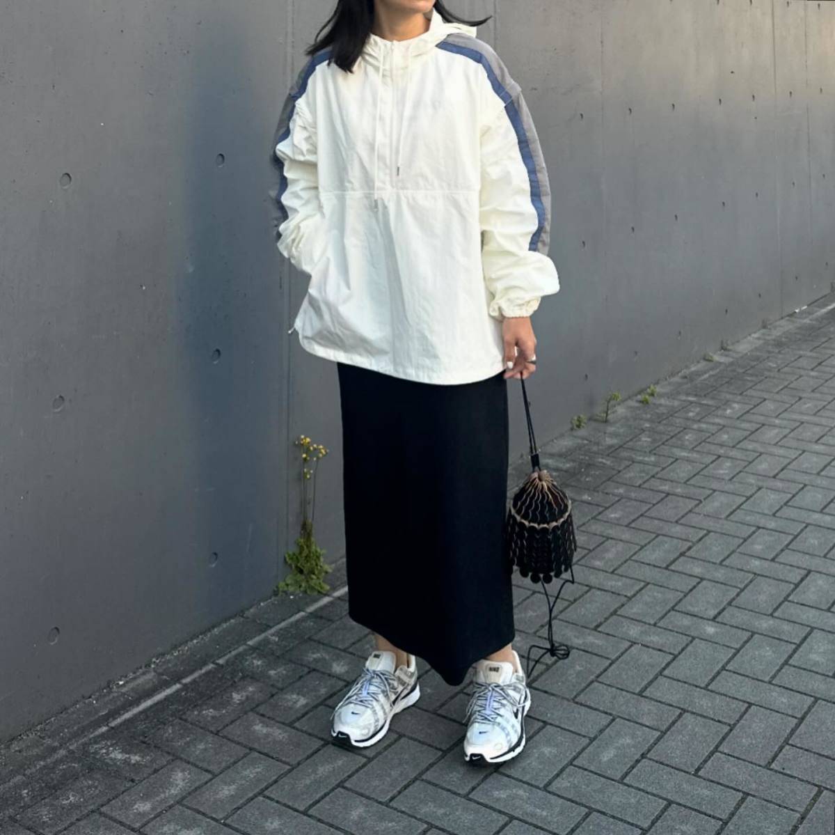 アノラックパーカー×ロングスカート