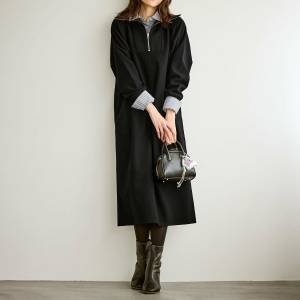 30代・40代にぴったり♡黒ニットワンピースを使った秋冬の大人コーデ10選