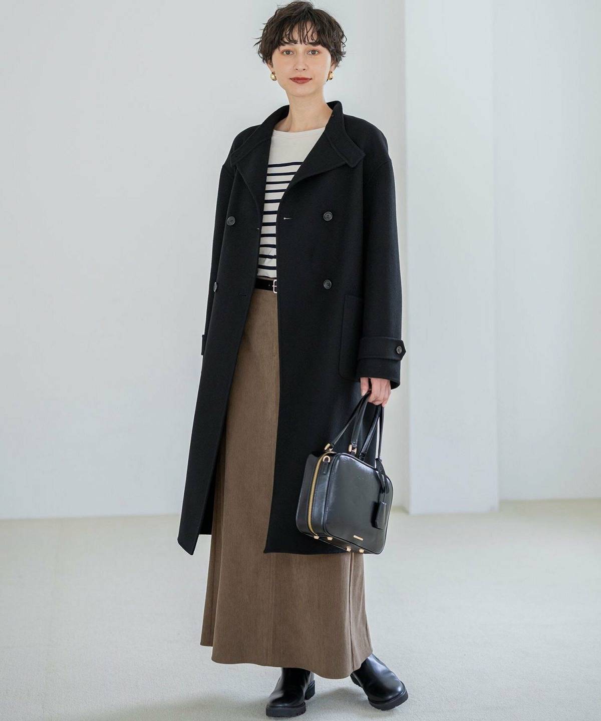 3月の京都コーデ ボーダートップス×マーメイドスカート