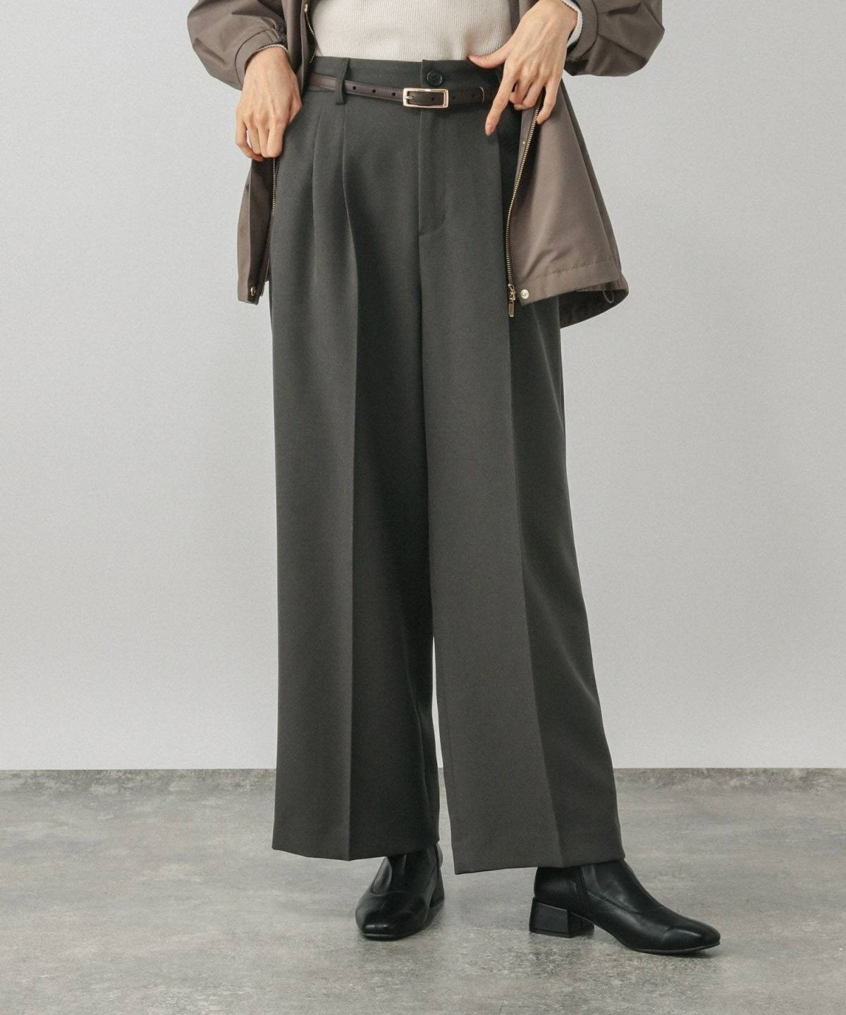 GLOBAL WORK お手入れラクラクセットアップ／ワイドパンツ