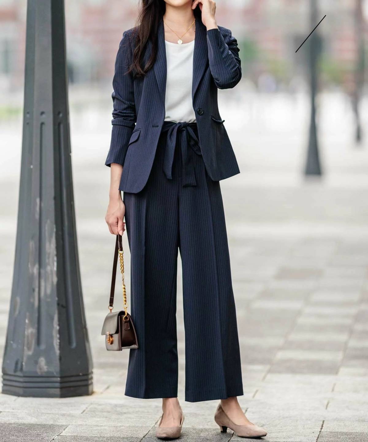 GeeRA 洗えて型くずれしないワイドパンツセットスーツ