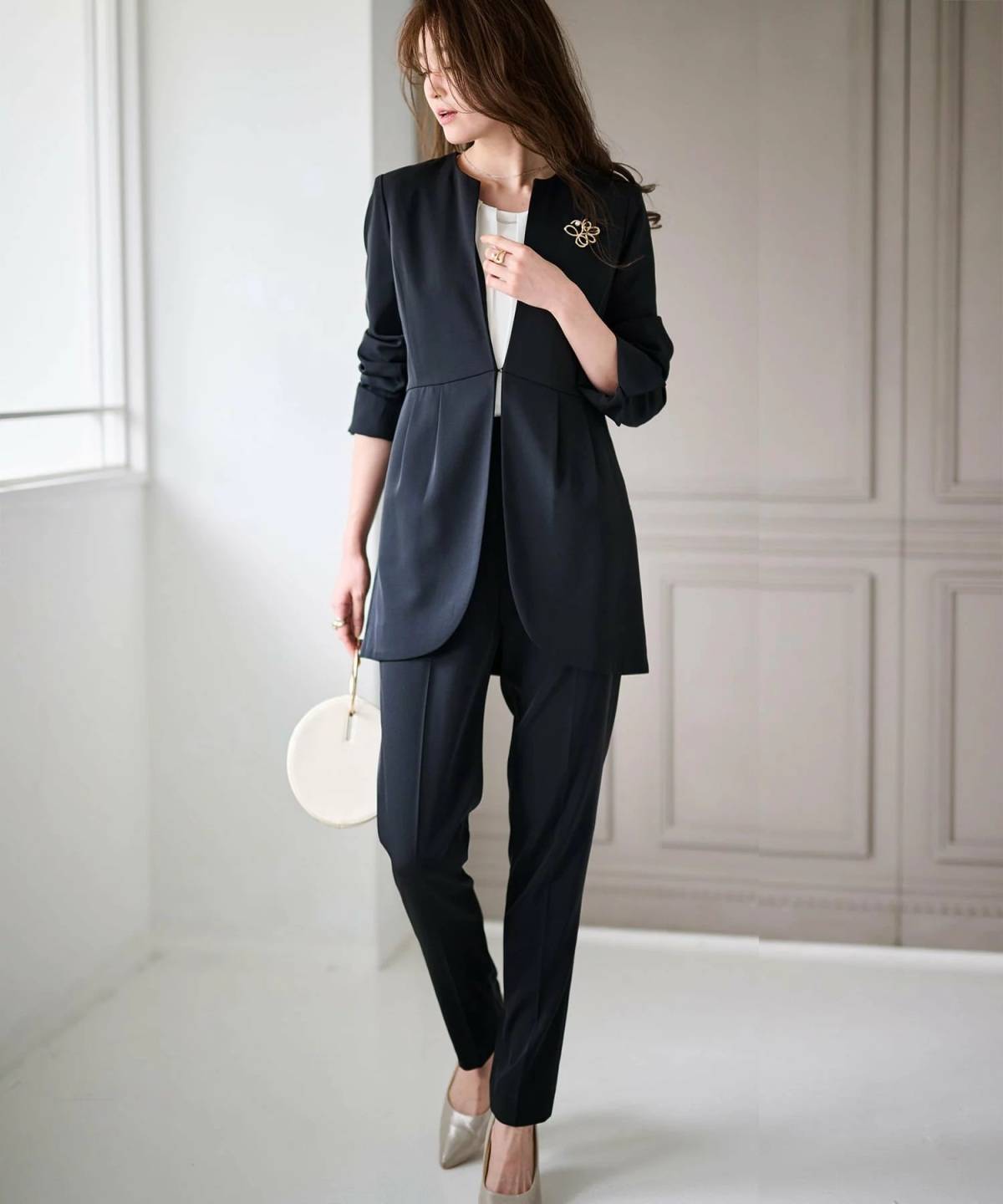 Ranan ラウンドヘムジャケットセットアップ