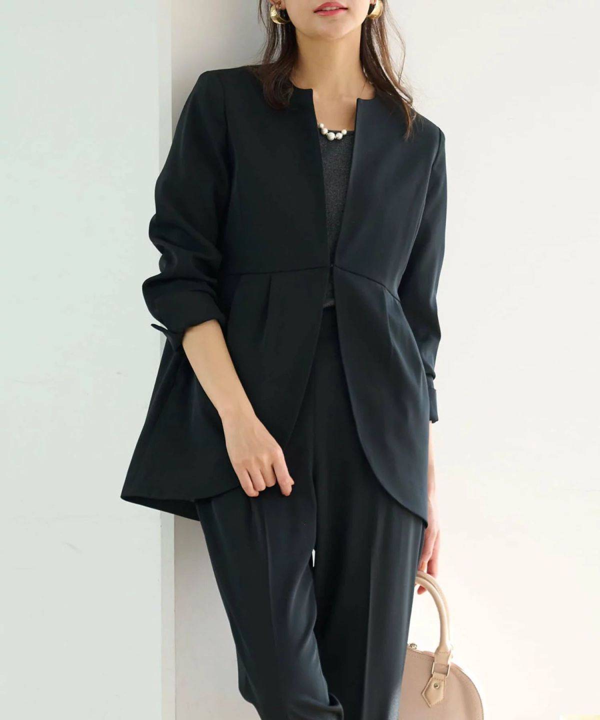 Ranan <2点セット>ラウンドヘムジャケットセットアップ