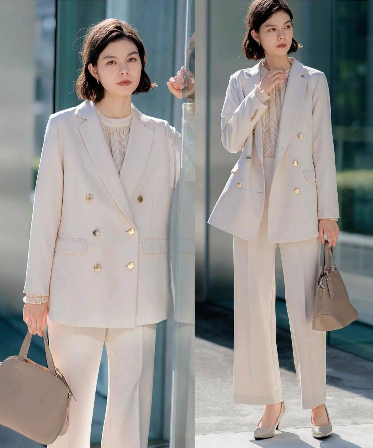 GeeRA 【3点】着回しベスト ジャケットセットスーツ