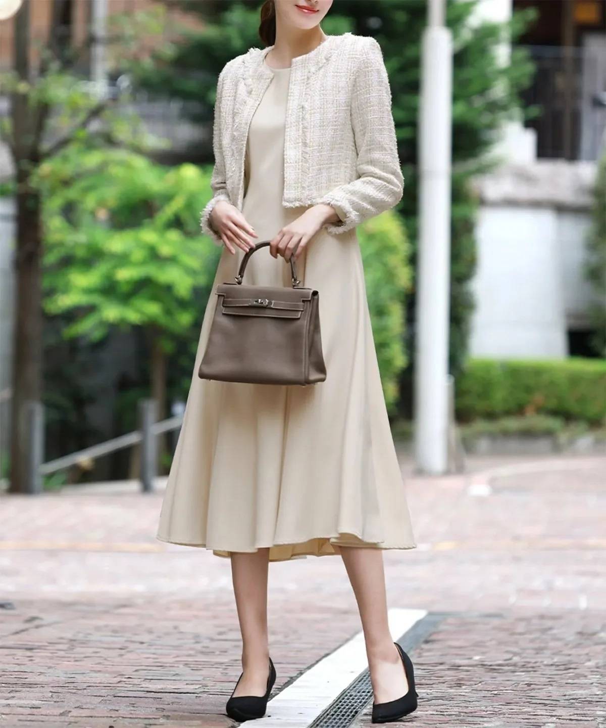 RIVER FIELD & Co. ツイードノーカラージャケット・ワンピースセットアップセレモニースーツ