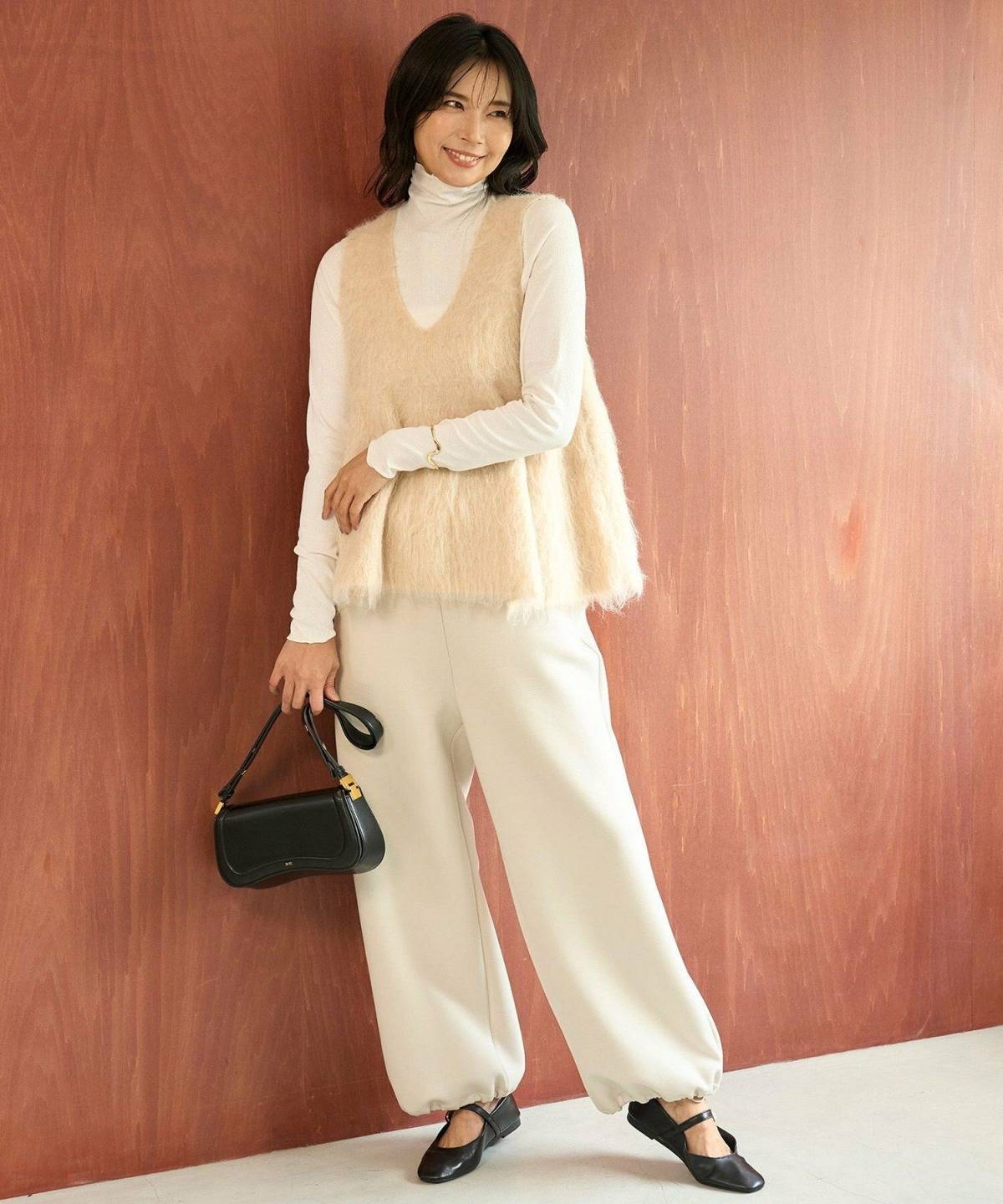 秋の運動会 アラフォーママコーデ ベスト ジョガーパンツ