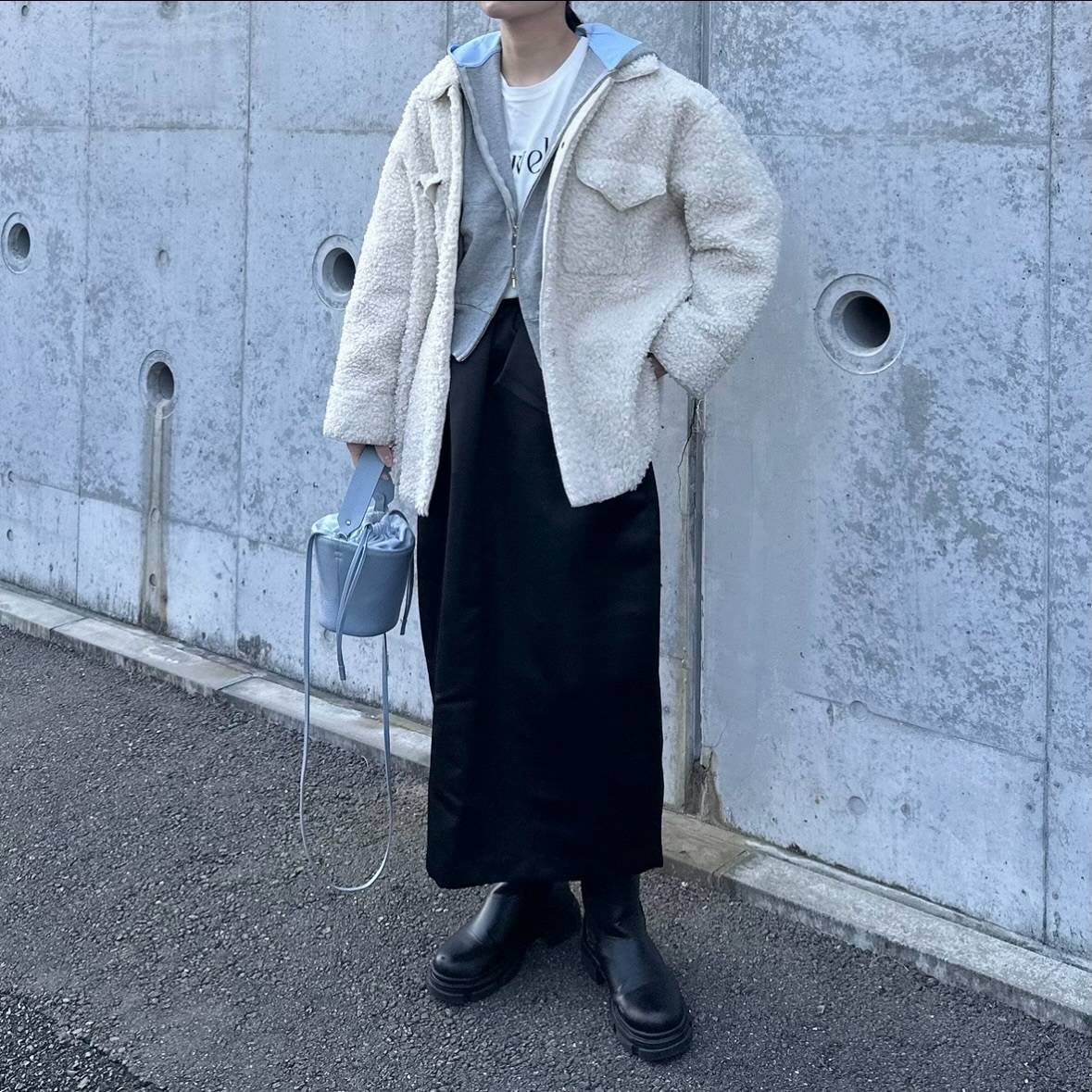 ボアアウターを羽織る♡