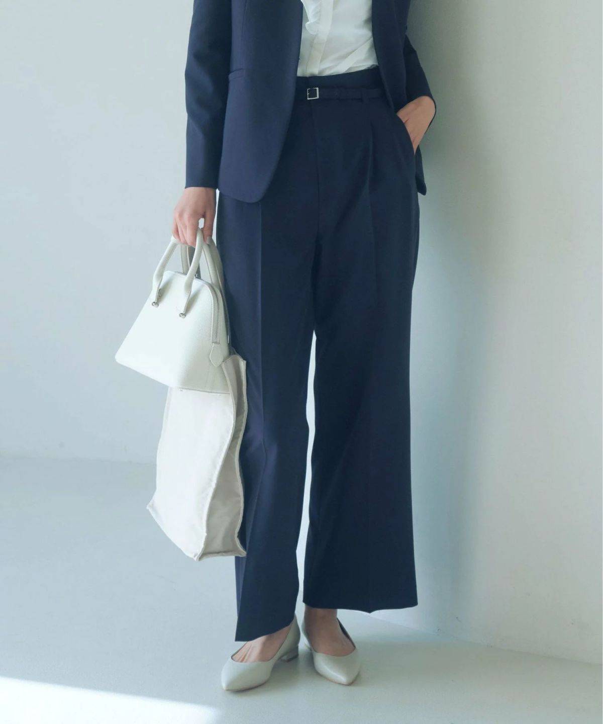 UNITED ARROWS green label relaxing パウドレ ワイド パンツ ウォッシャブル ストレッチ