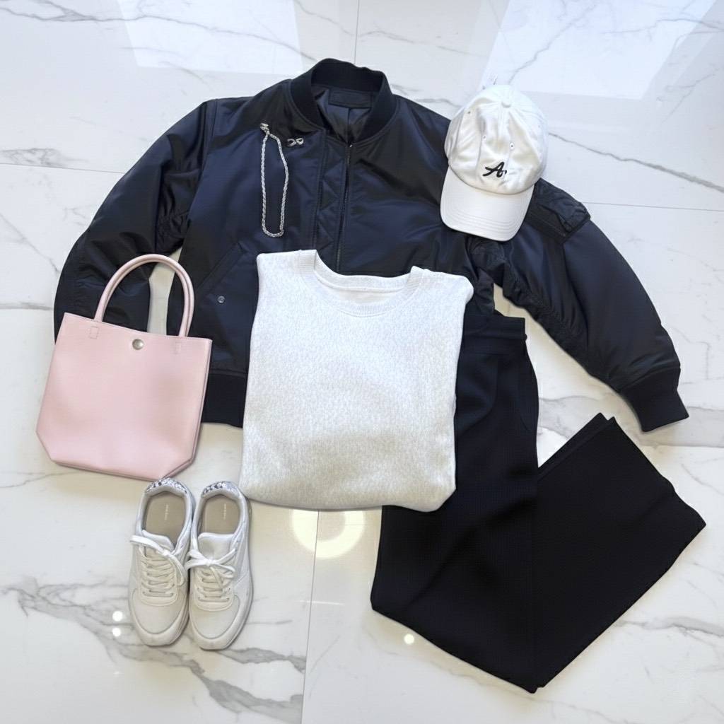 UNIQLOウォッシャブルニットリブパンツコーデ