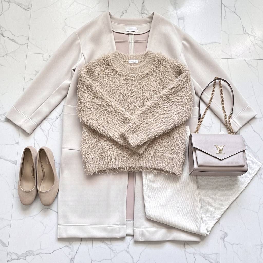 UNIQLOニットリブパンツコーデ