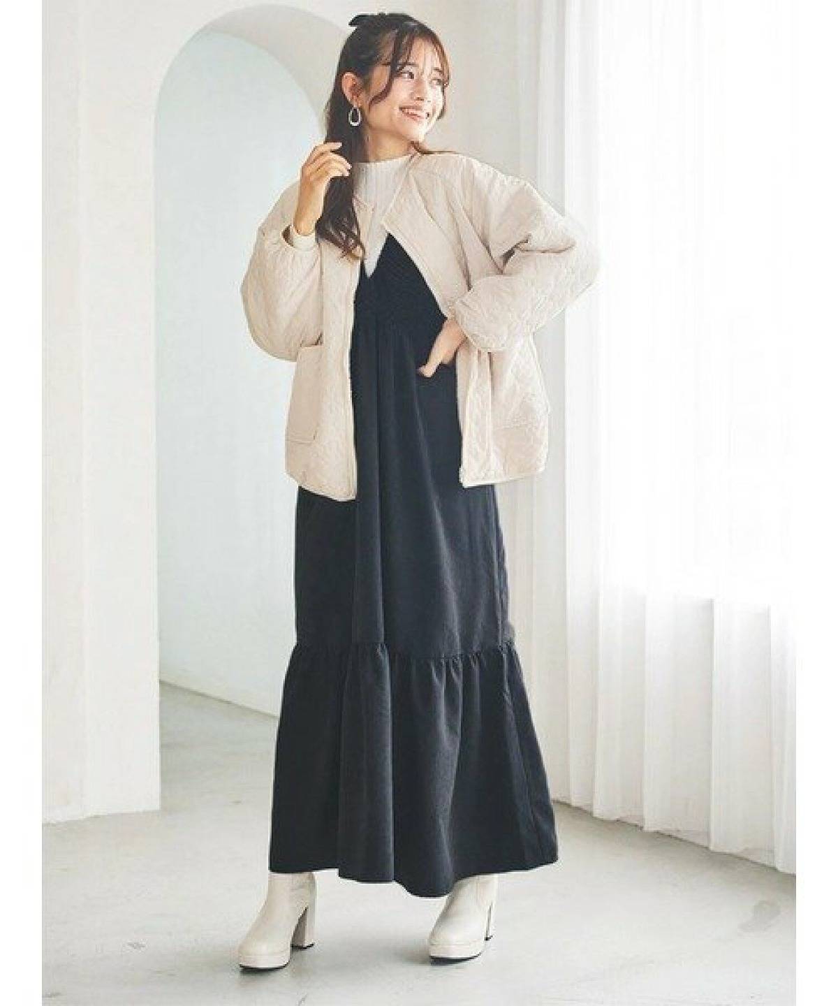 3月の大阪ワンピースコーデ ティアードワンピース