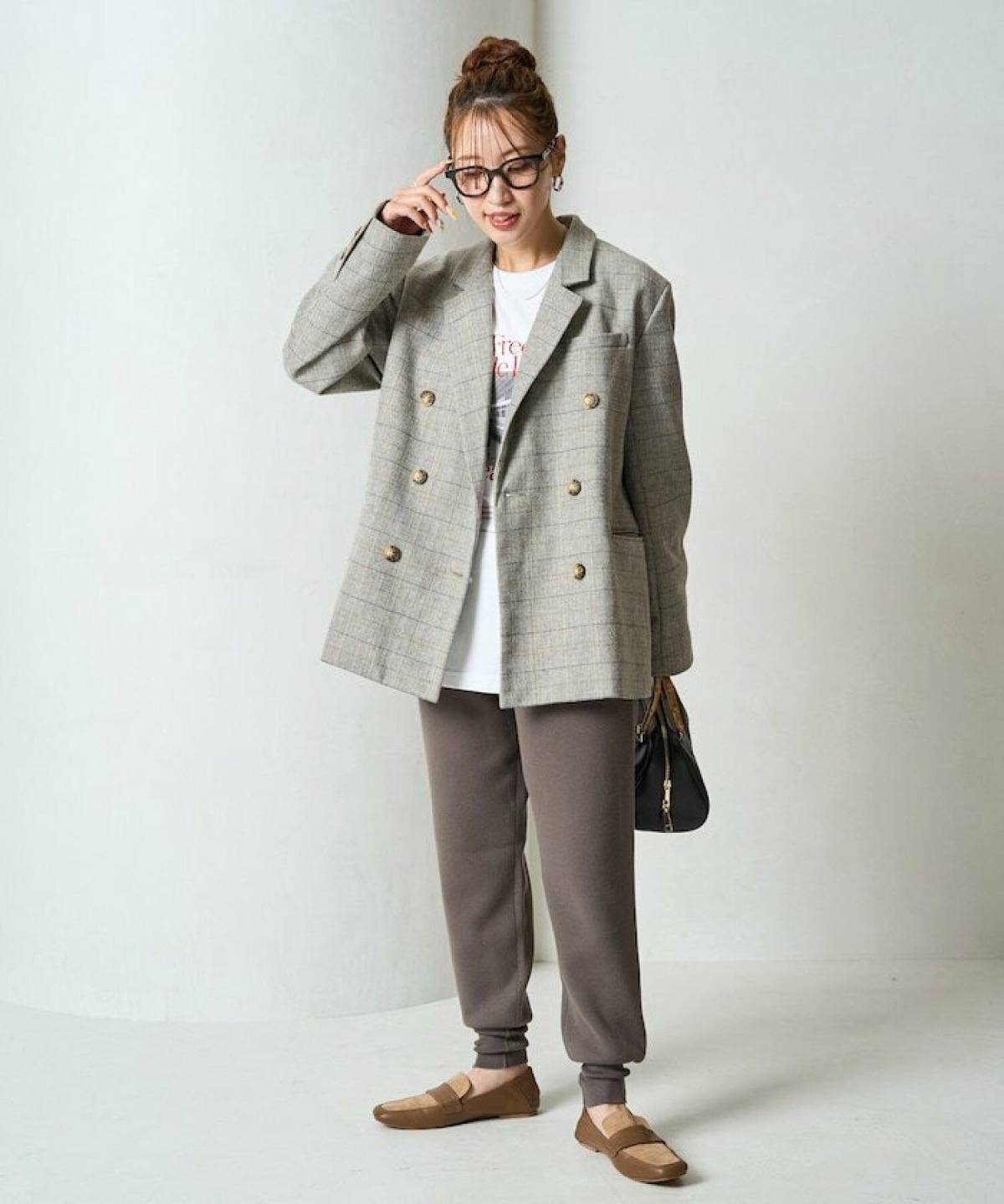 4月の京都コーデ ジョガーパンツ ジャケット