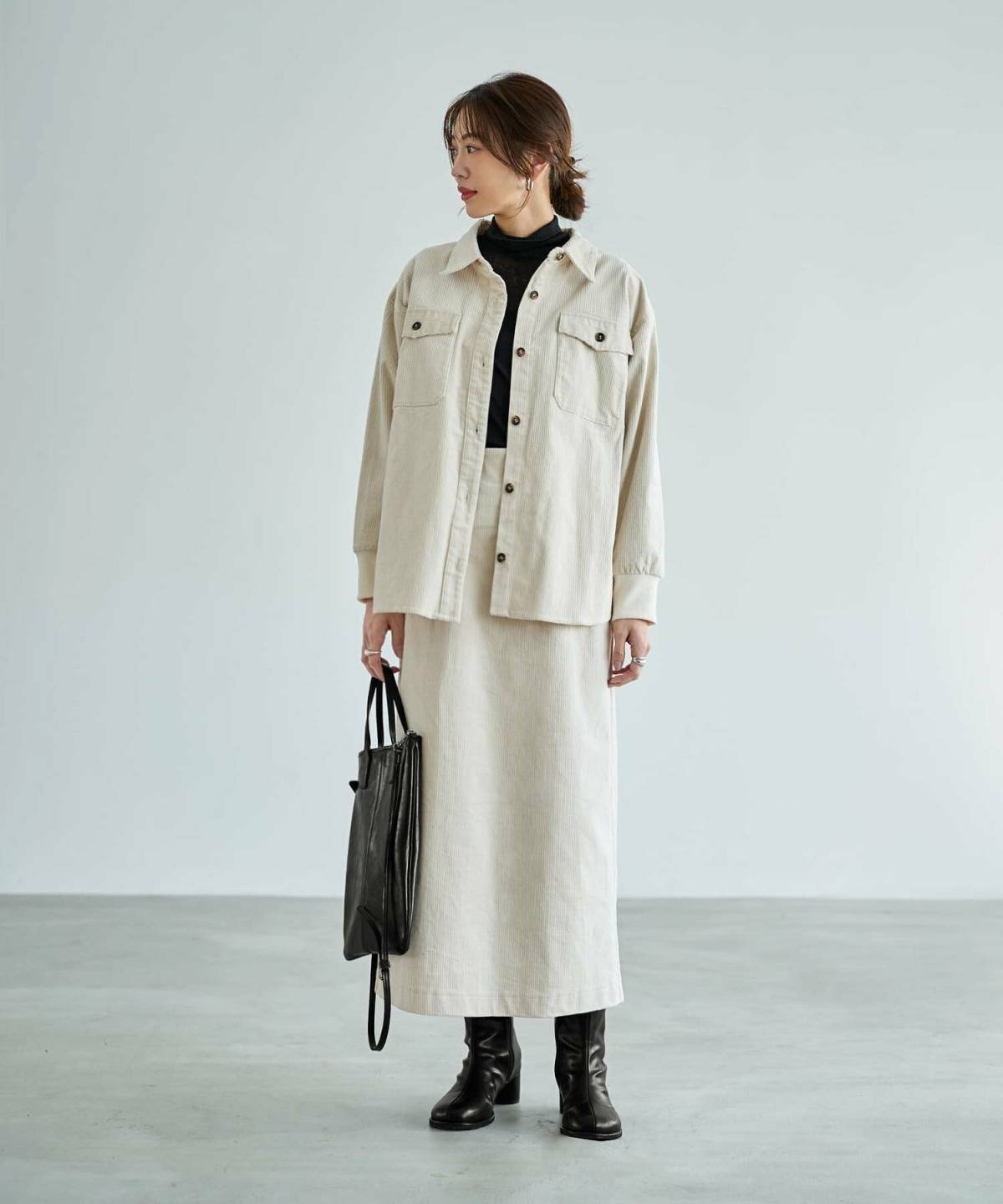 コーデュロイジャケット セットアップ レディース コーデ