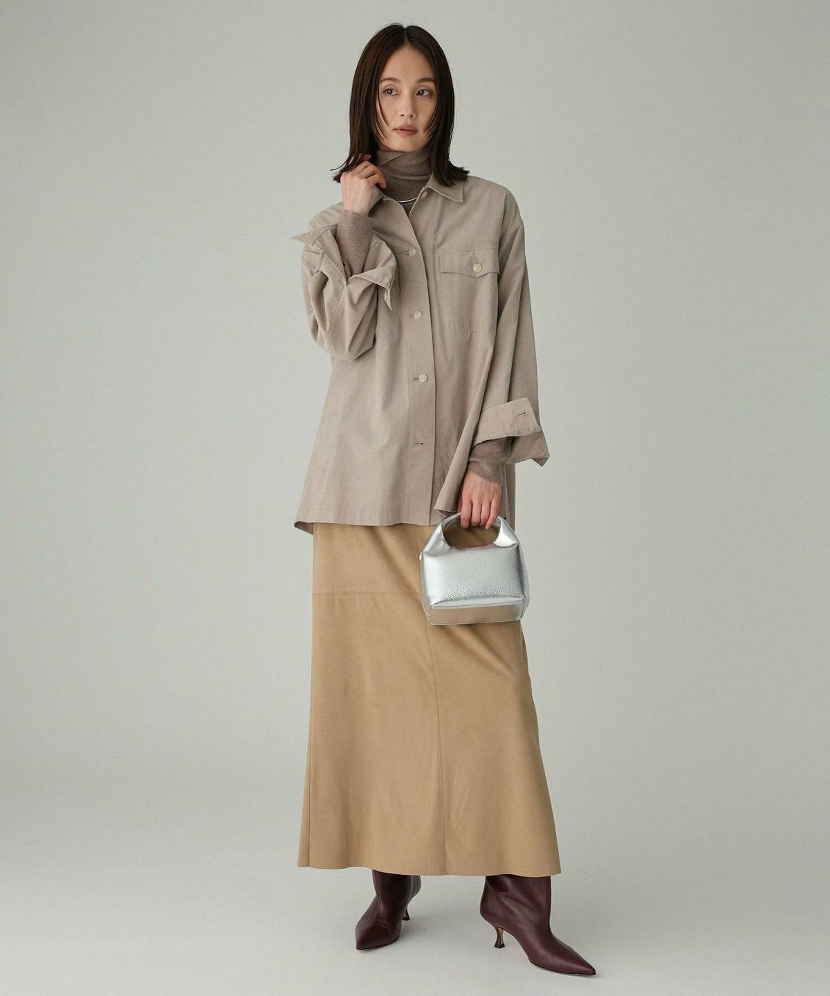 コーデュロイジャケット ナロースカート レディース コーデ