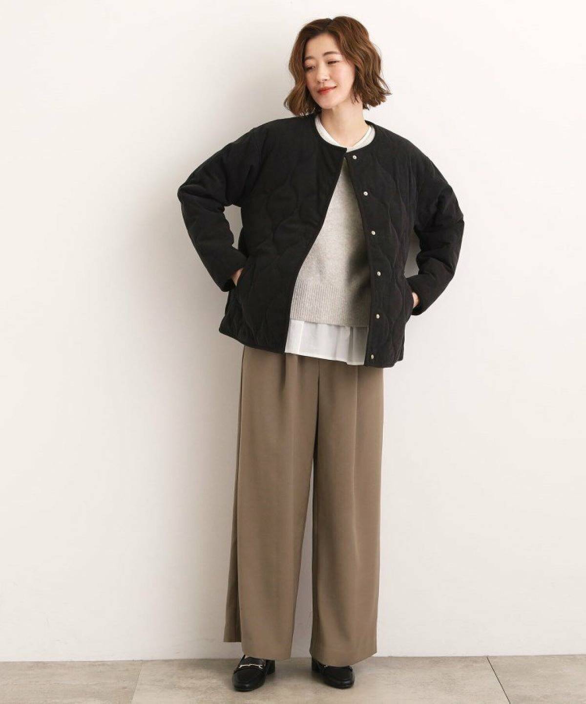 コーデュロイジャケット パンツ コーデ レディース
