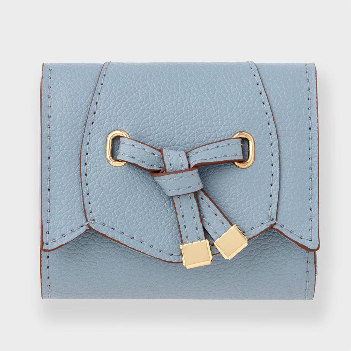 VIS フラワーカット財布ミニ SAXE BLUE