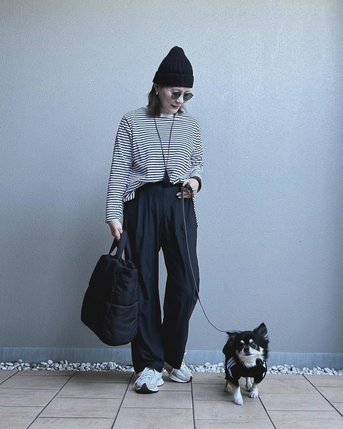 ボーダー柄のトップスを合わせる♡