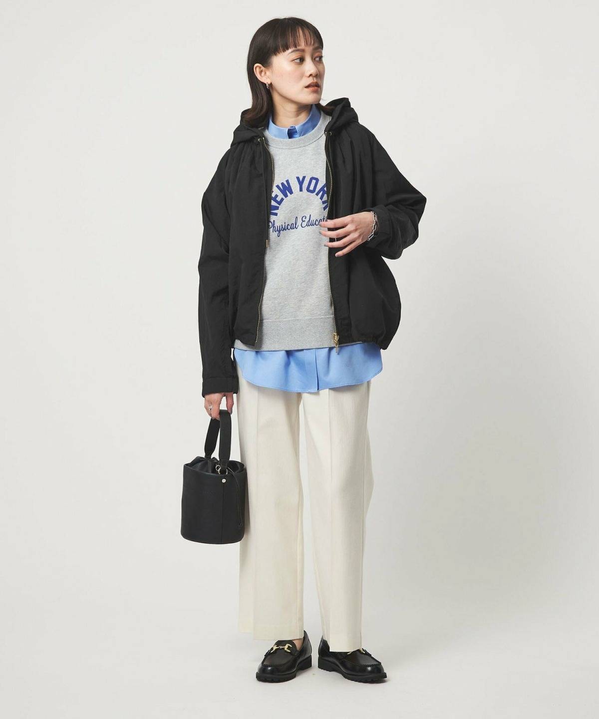 3月の東京 ブルゾン×きれいめパンツコーデ