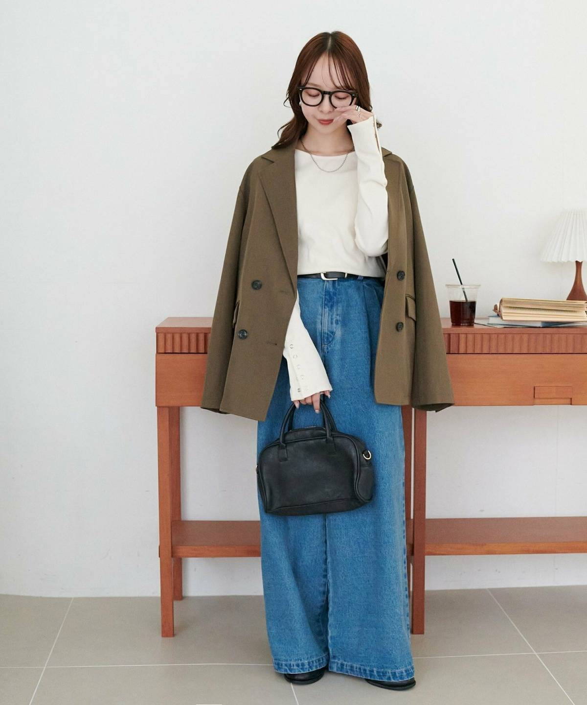 ジャケット×デニムコーデ 30代向けお花見コーデ