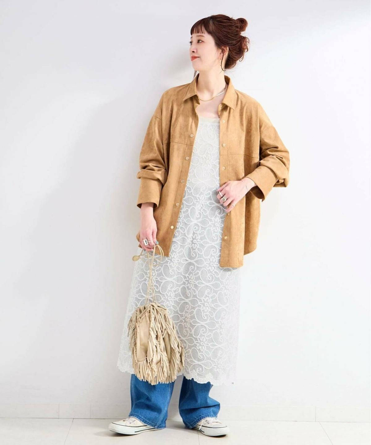 ワンピース×デニム 30代向けお花見コーデ