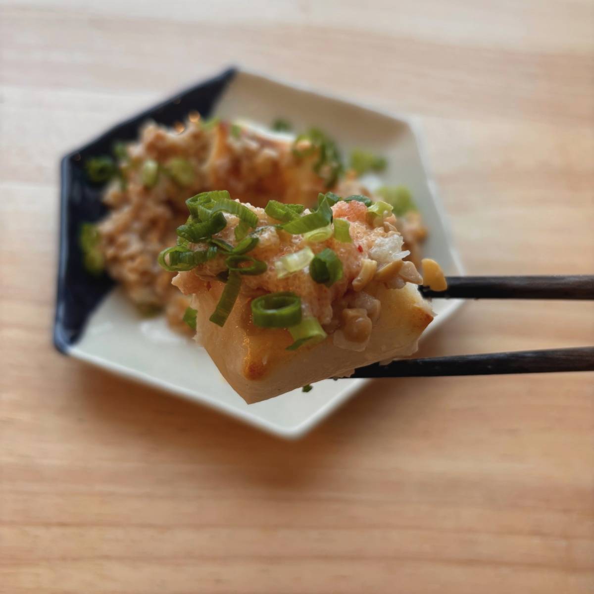 タカノフーズ公式の「納豆明太からみ餅」のレシピ