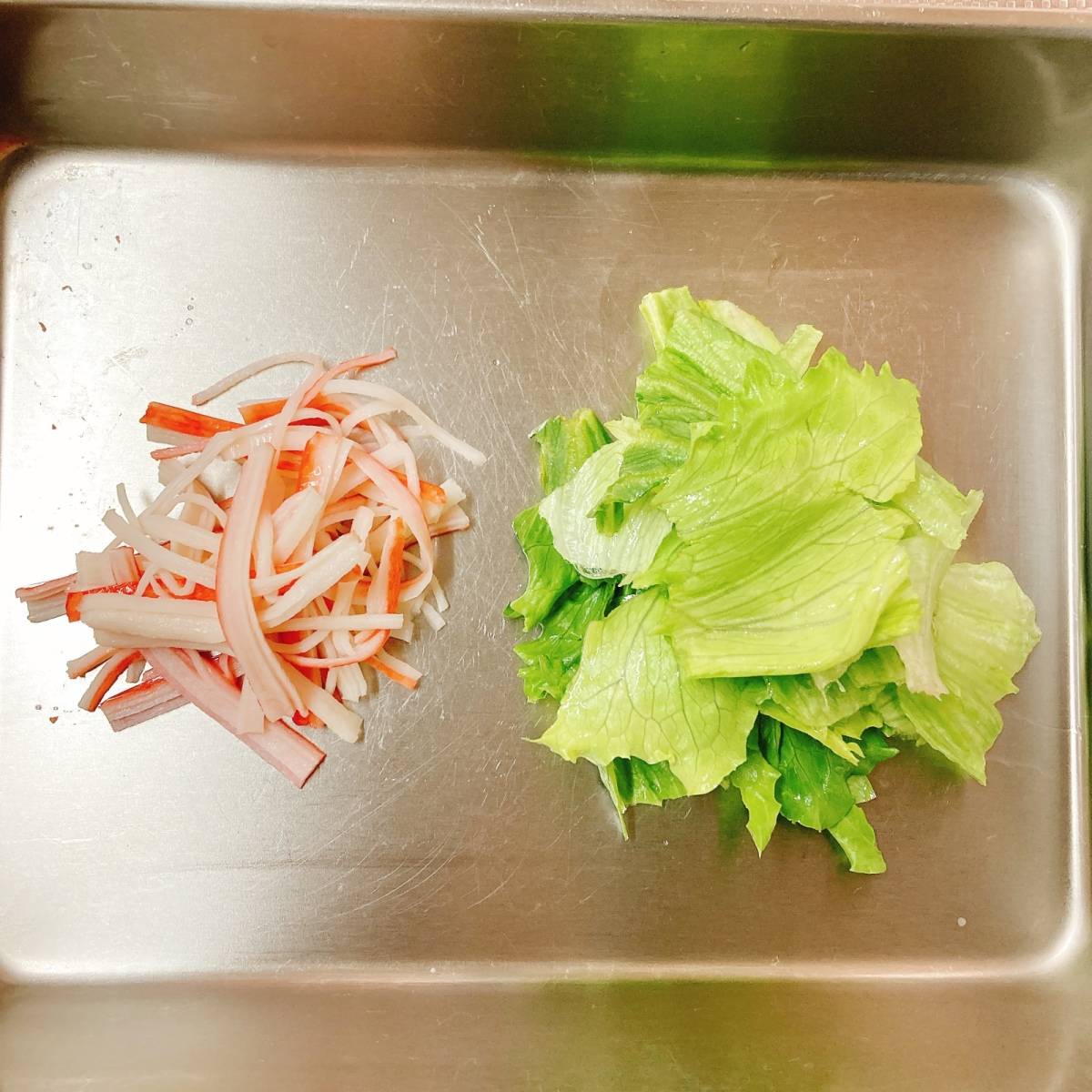 いちまさ公式の「玄米とカニかまのレタスチャーハン」のレシピ