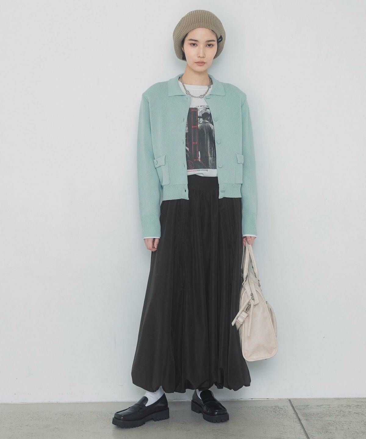 40代 大人のベレー帽コーデ ロングスカートコーデ