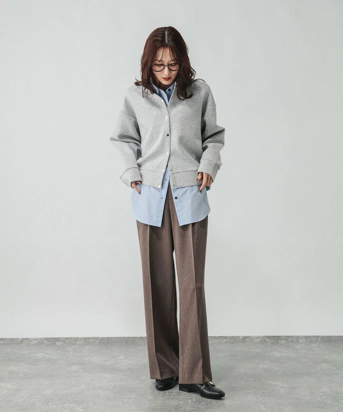 GLOBAL WORK ダンボールボタンカーディガン