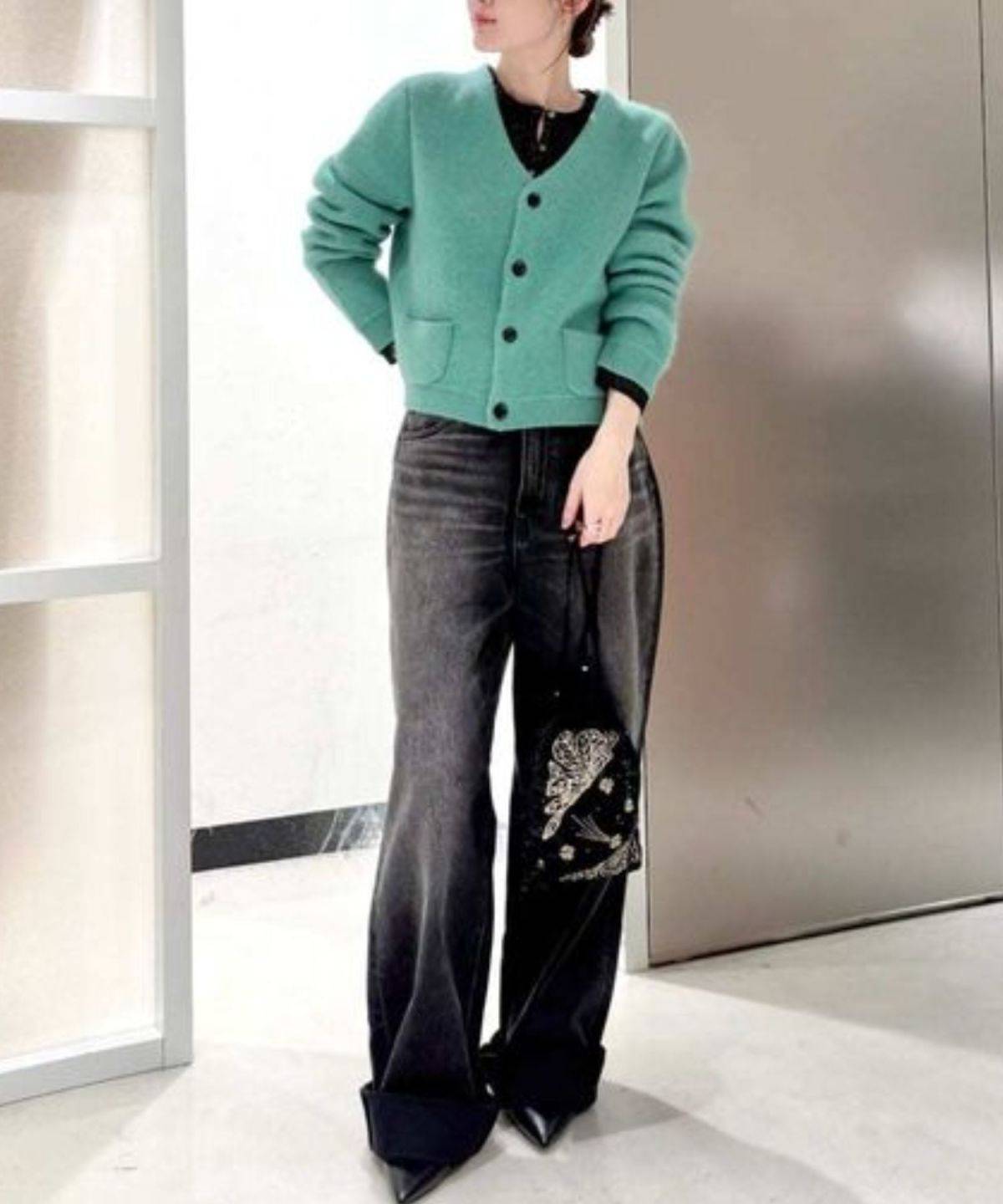 【USAGI ONLINE・ZOZO限定カラーあり】ウォッシャブルコンパクトシャギーＶカーデ