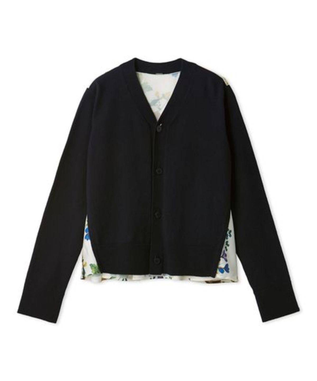 【WEB限定カラー】カシミヤコットンボタニカルドッキングカーディガン