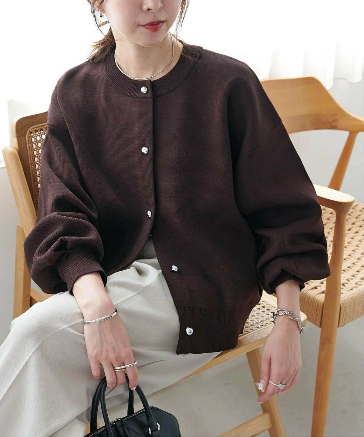 Discoat メタル釦スポンディッシュカーディガン《WEB限定カラーあり》