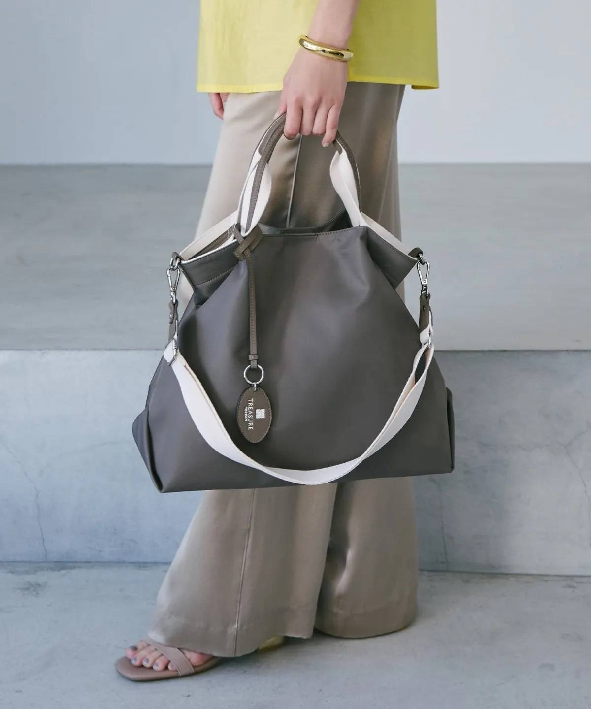 TOPKAPI ストライプハンドル ナイロン2wayトートバッグ