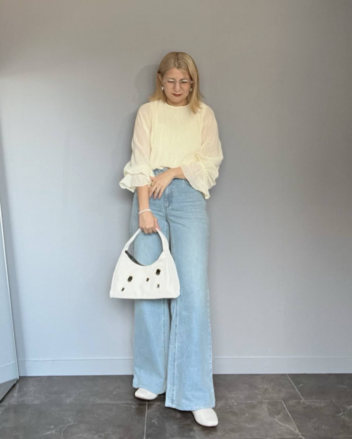 シアーブラウスを合わせる♡